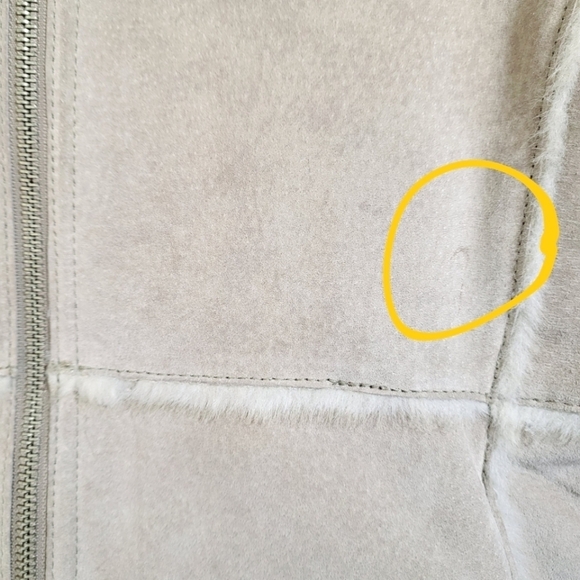 Y2K Guess Suede Soft Faux Fur Lined Coat Light Tan Women's M - Picture 7 of 12